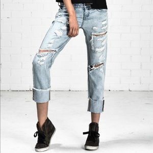 One Teaspoon Awesome Baggies in Blue Hart